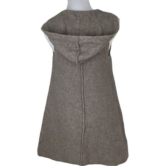 Tahari Women’s Tan Coastal Sleeveless Lagenlook Hooded Open‎ Cardigan XS/C33 - Picture 4 of 9